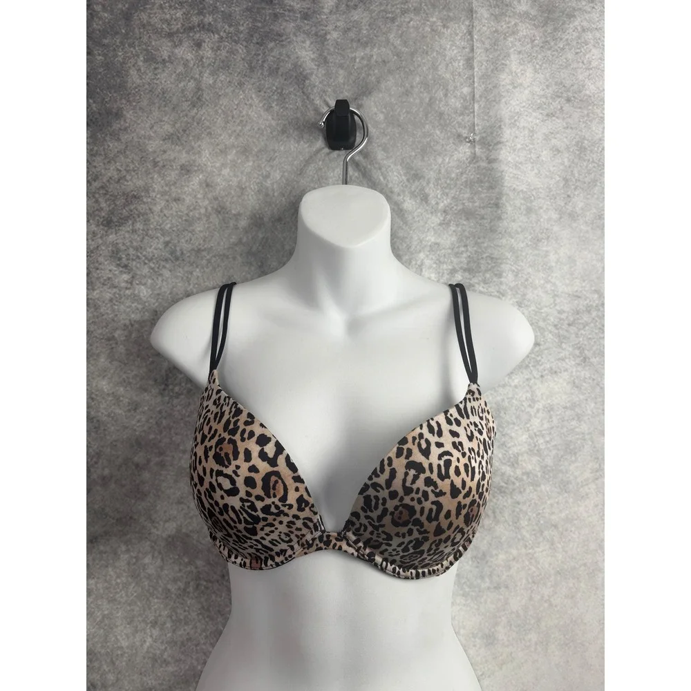 Victoria's Secret Animal Leopard Print Very‎ Sexy Push Up Bra Size 34D NWT